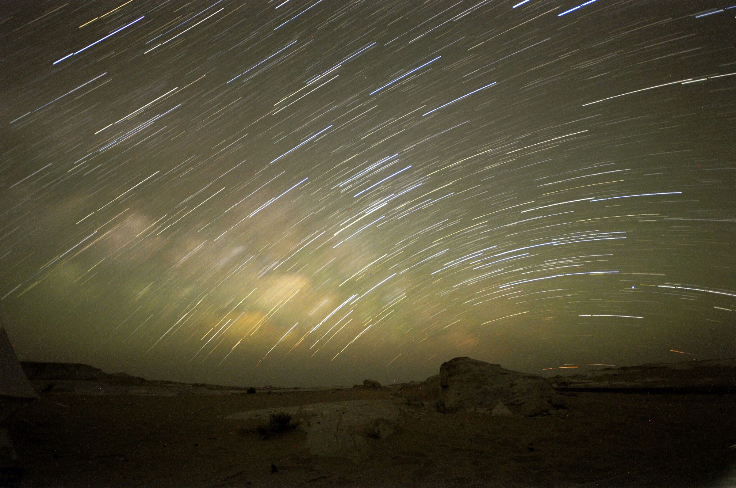 Star trails over the White Desert